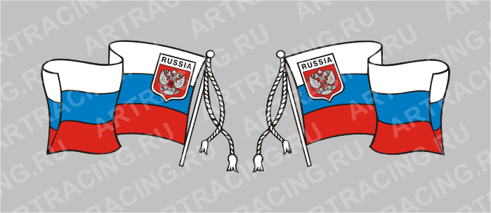 автознак "RUS"- флаг с  кисточкой