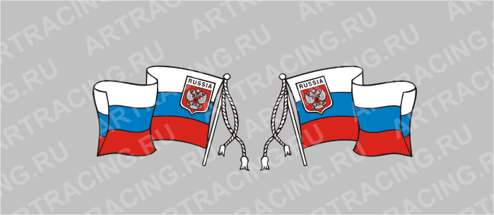 автознак "RUS"- флаг с  кисточкой,  малый