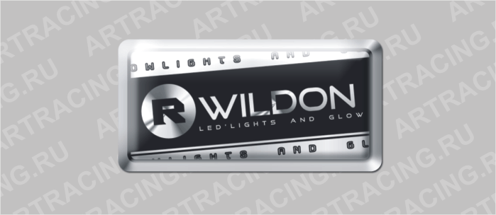 наклейка ЛОГОТИП 80х40мм (полимер)  "R-WILDON", Арт рэйсинг