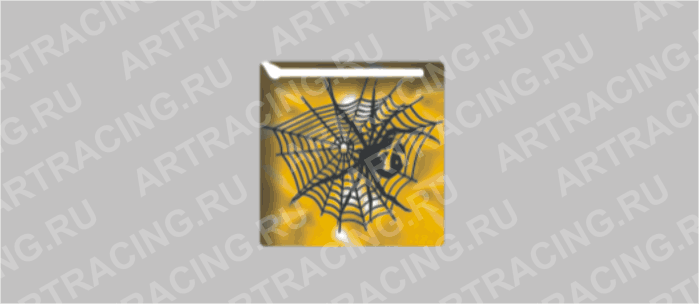 наклейка "Паук на паутине", малый 20х20мм (полимер, гологр.), Арт рэйсинг
