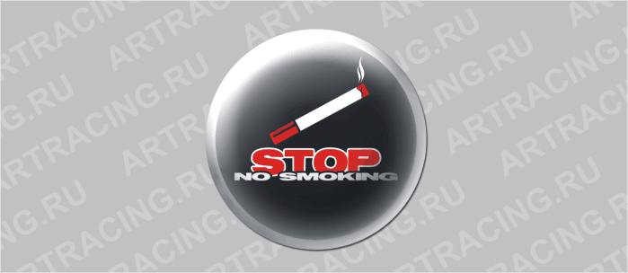 наклейка 60х60мм "STOP no smoking" (полимер), Арт рэйсинг