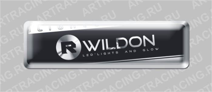 наклейка ЛОГОТИП 105х30мм (полимер)  "R-WILDON", Арт рэйсинг
