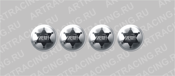 наклейка на диски 50х50мм "SHERIFF", Арт рэйсинг