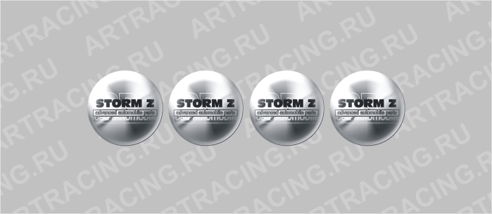наклейка на диски 50х50мм "STORM Z advanced", Арт рэйсинг