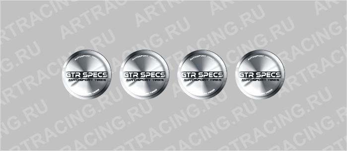 наклейка на диски 50х50мм "GTR SPECS autosport tires", Арт рэйсинг