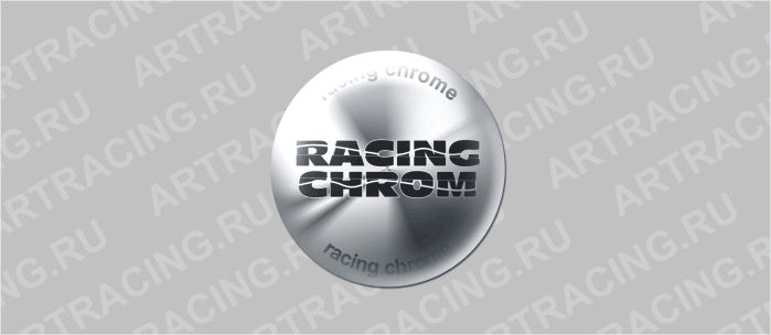 наклейка 50х50мм "RACING CHROME", Арт рэйсинг