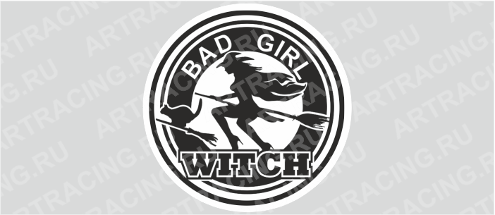наклейка круг 50х50мм (WITCH(Bad Girl)), полимер, Арт рэйсинг