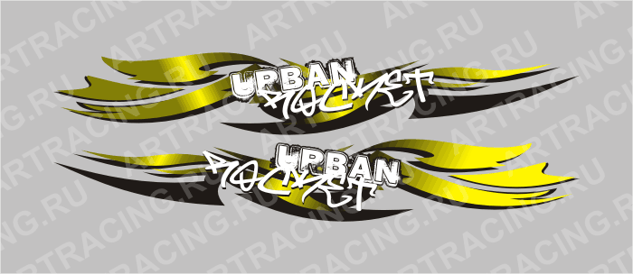 Графика на борта 19-008, "URBAN ROCKET",комплект на две стороны, винил