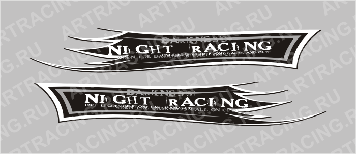 Графика на борта 19-010, "NIGHT RACING", комплект на две стороны, винил