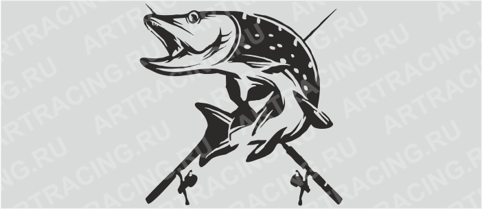 наклейка "Щука" 300*300, плоттер