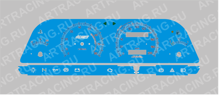 вставка в панель приборов  ВАЗ 2110 -  2112 (механика, 2 окна)  шкала 4 (10 цветов)