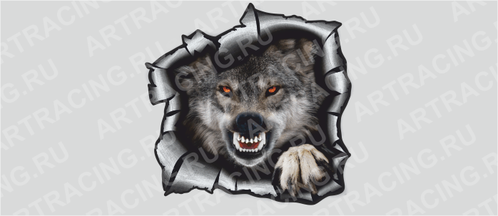 Наклейка "Разлом (Волк)", 375*375