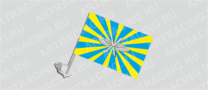 Флаг с крепл. на капот и стекло (ткань), ВС "ВВС российский (эмблема)", 330*220