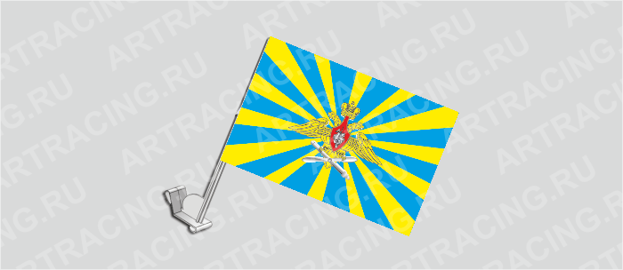 Флаг с крепл. на капот и стекло (ткань), ВС "ВВС российский (гербовая эмблема)", 330*220