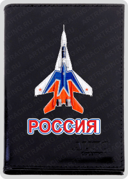 Обложка для автодокументов "Россия (самолет)", натуральная кожа