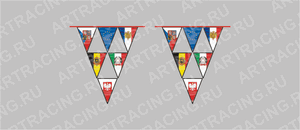гирлянда большой треугольник (флаги-флаги),пластик, двусторонняя