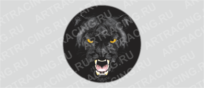 наклейка на запасное колесо звери цветные "Черная пантера"